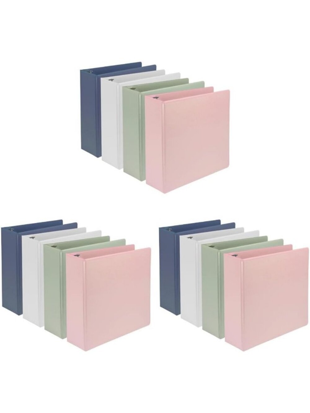 Eco-Friendly Plant-Based D-Ring View Binders, 3-Inch, Boho Assortment, 4 Count